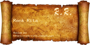 Renk Rita névjegykártya
